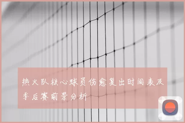 热火队核心球员伤愈复出时间表及季后赛前景分析